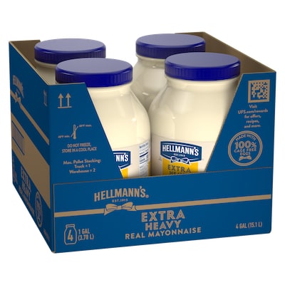 Hellmann's® Extra Heavy Mayonnaise 1 gal 4 pack - Hellmann’s Extra Heavy mayonnaise is great for binding and browning